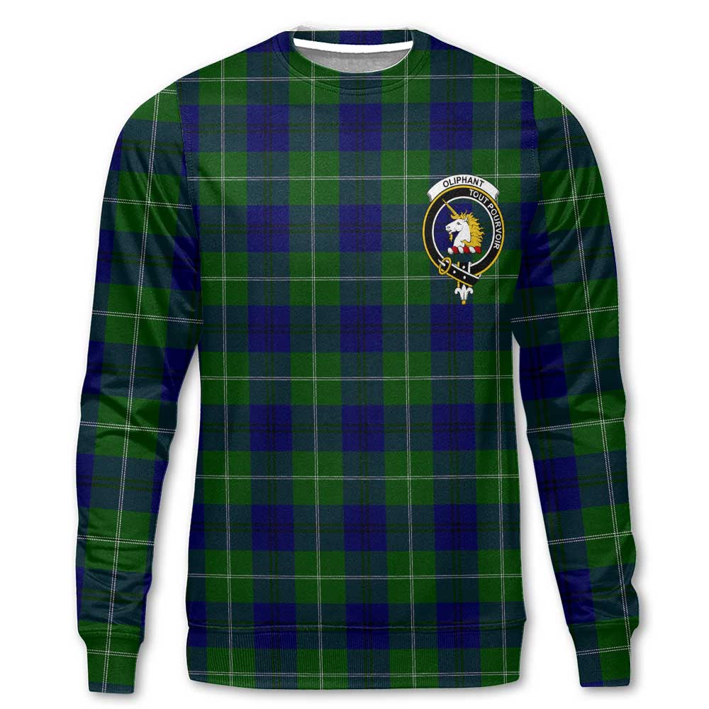 Clan Oliphant Tartan Men Sweatshirt Crest And Plaid Basic Style