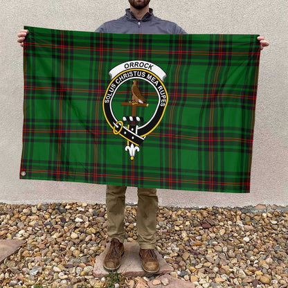 Clan Orrock Tartan Flag Crest And Plaid Basic Style