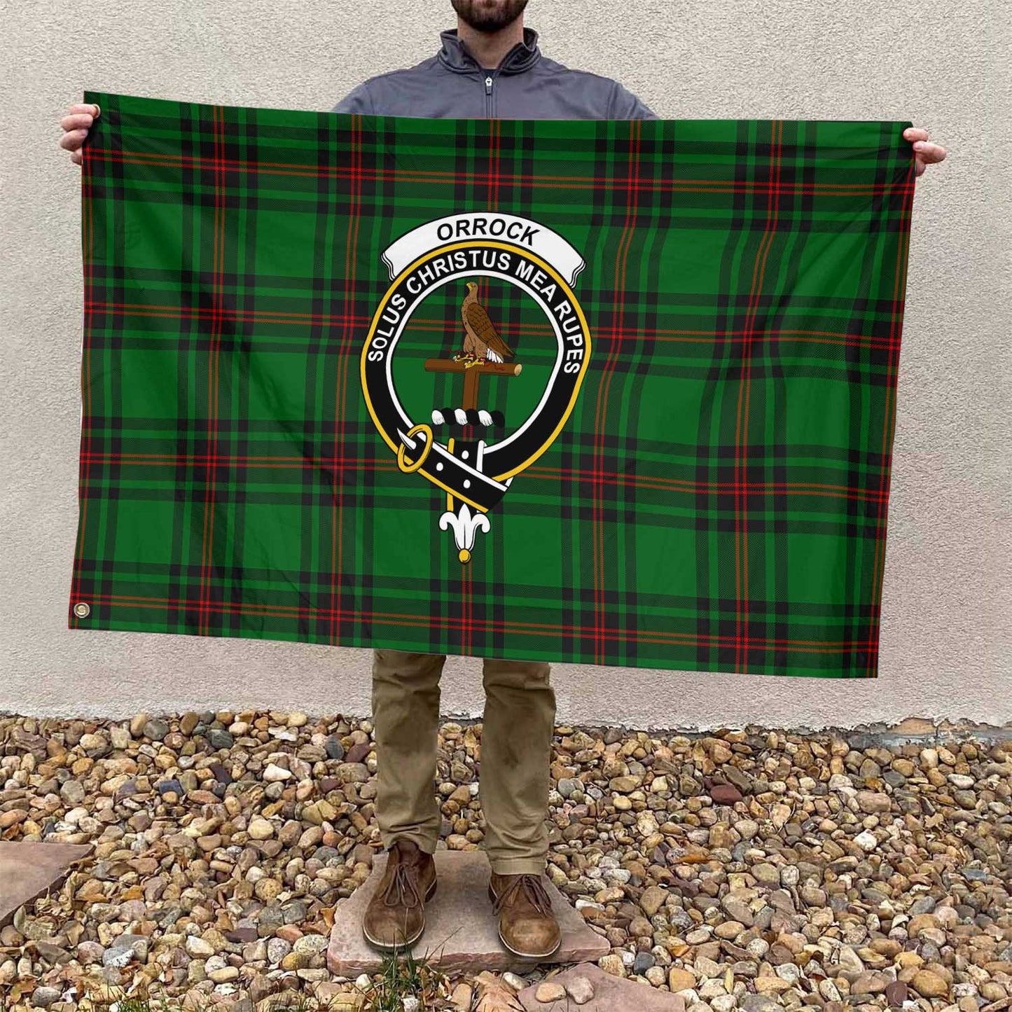 Clan Orrock Tartan Flag 1 Crest And Plaid Basic Style Tartan House Flag Crest And Plaid Basic Style