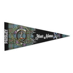 Clan Paisley Tartan Felt Pennant Crest And Plaid Basic Style