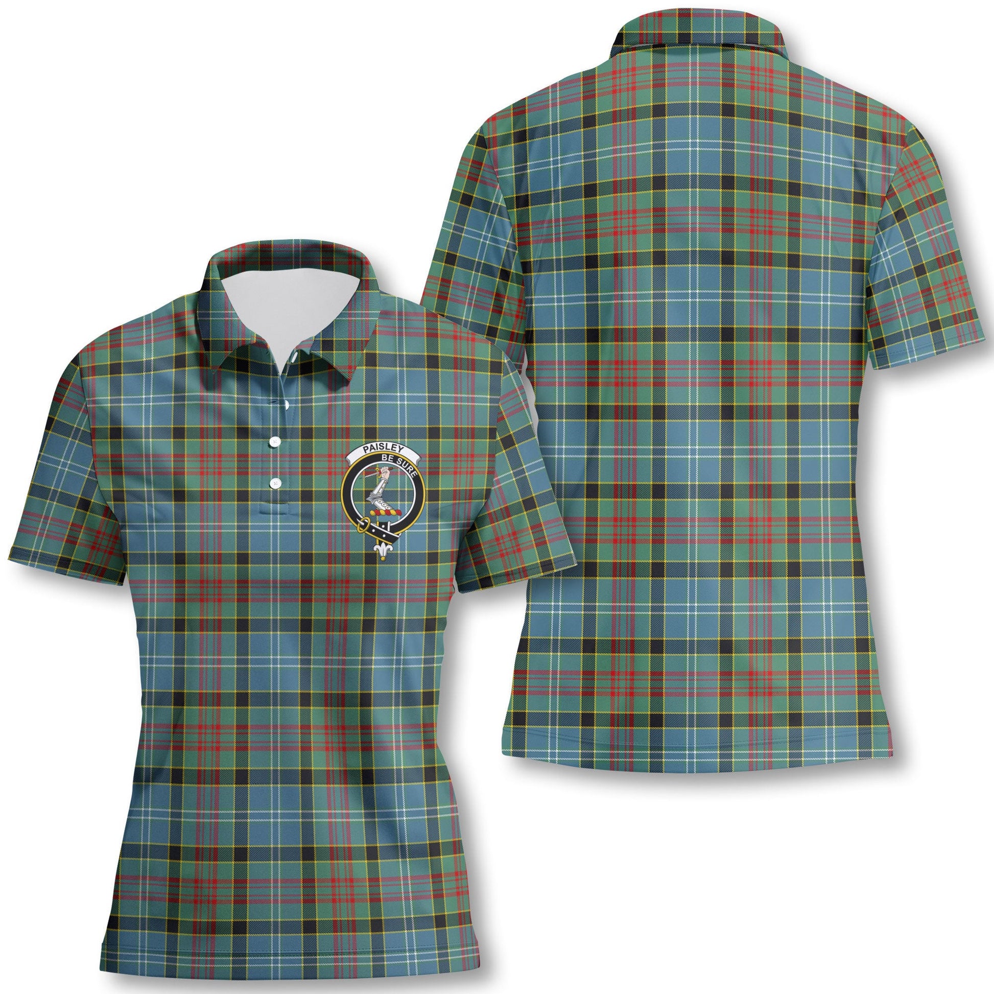 Clan Paisley Tartan Women Polo Shirt Crest And Plaid Basic Style