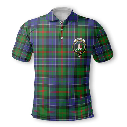 Clan Paterson Tartan Golf Tartan Men Polo Shirt Crest And Plaid Basic Style