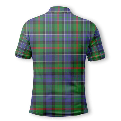 Clan Paterson Tartan Golf Men Polo Shirt Crest And Plaid Basic Style