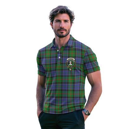 Clan Paterson Tartan Golf Men Polo Shirt Crest And Plaid Basic Style