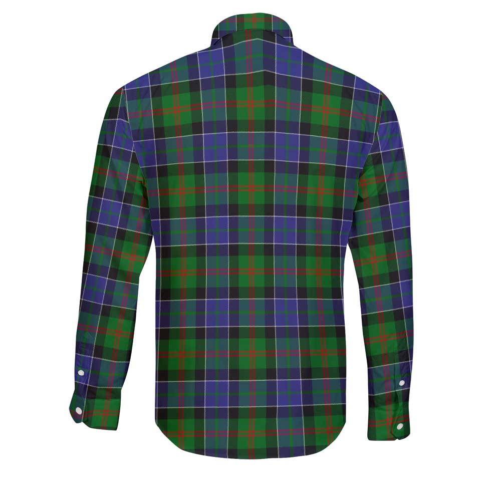 Clan Paterson Tartan Long Sleeve Button Shirt Crest And Plaid Basic Style