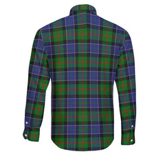Clan Paterson Tartan Long Sleeve Button Shirt Crest And Plaid Basic Style