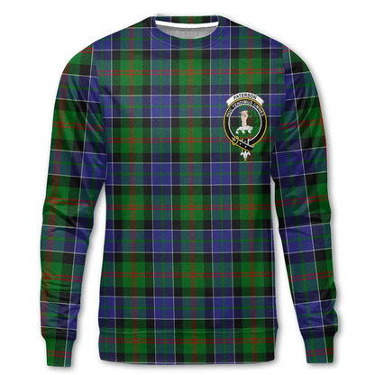 Clan Paterson Tartan Men Sweatshirt Crest And Plaid Basic Style