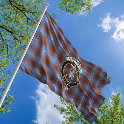 Clan Pennycook Tartan Flag Crest And Plaid Basic Style