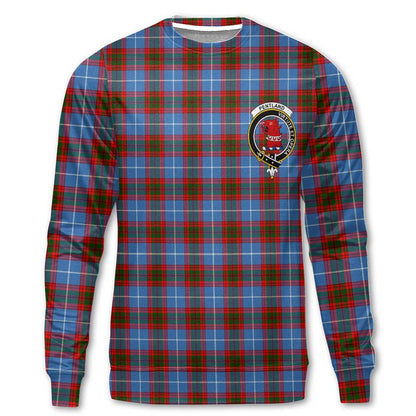 Clan Pentland Tartan Men Sweatshirt Crest And Plaid Basic Style