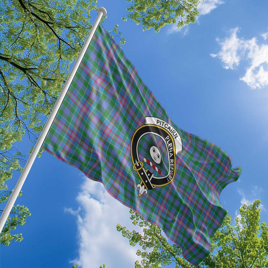 Clan Pitcairn Tartan Flag Crest And Plaid Basic Style