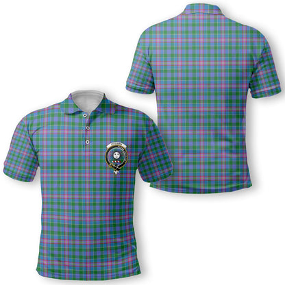 Clan Pitcairn Tartan Golf Tartan Men Polo Shirt Crest And Plaid Basic Style