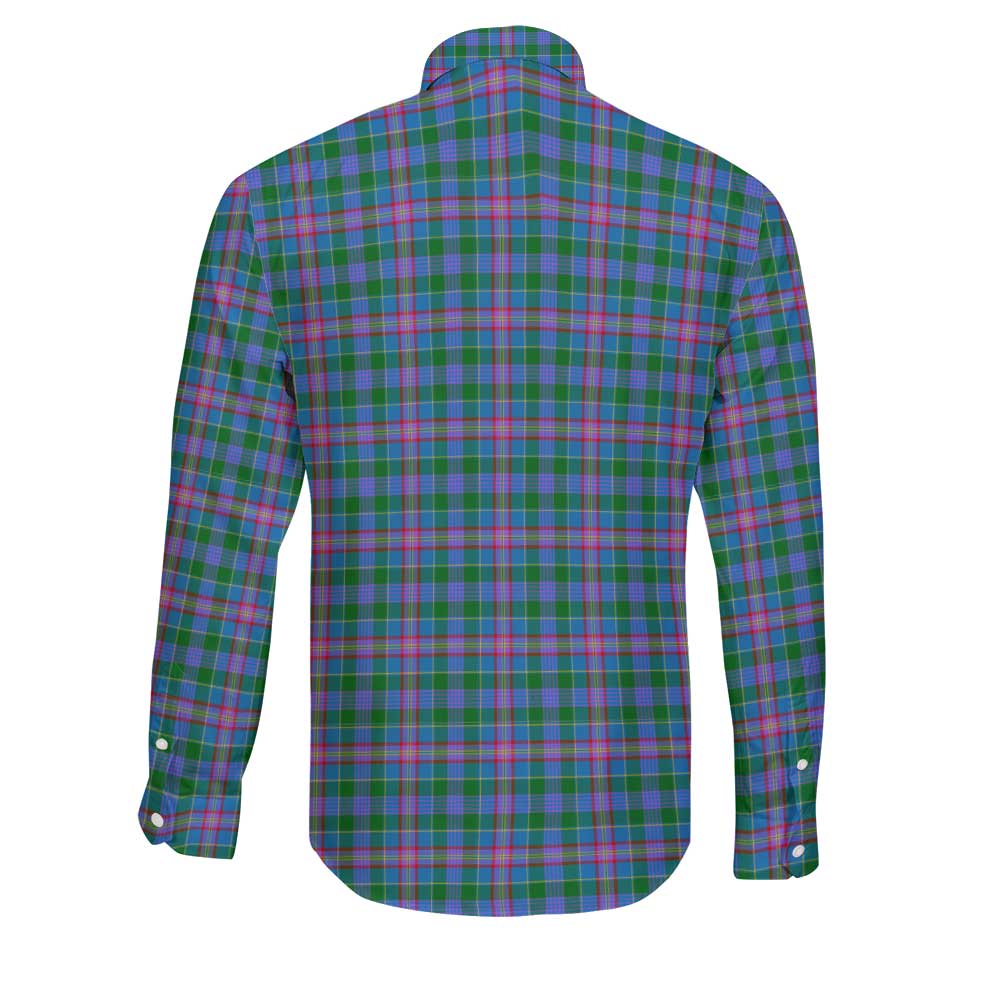 Clan Pitcairn Tartan Long Sleeve Button Shirt Crest And Plaid Basic Style