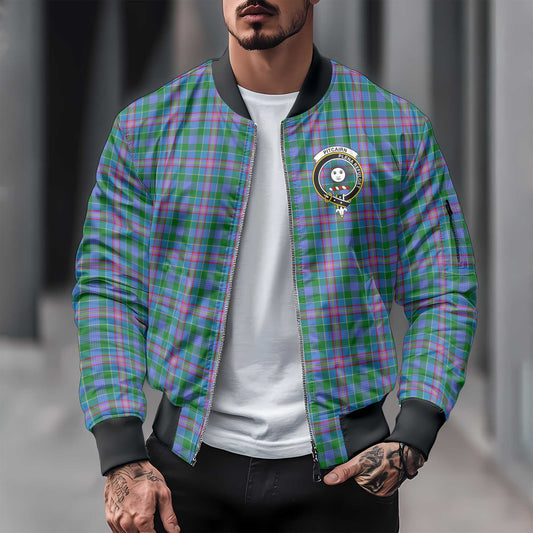 Clan Pitcairn Tartan Men Bomber Jacket Crest And Plaid Basic Style