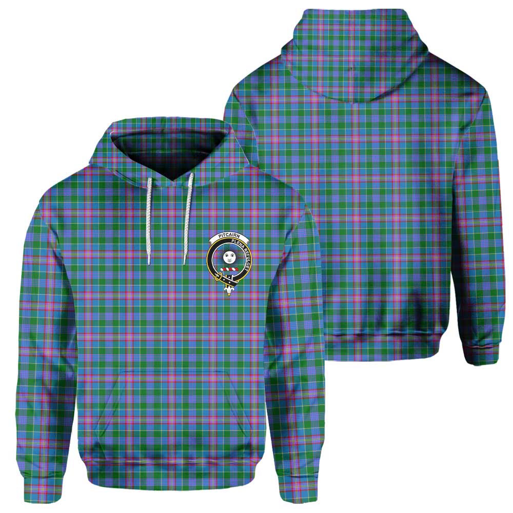 Clan Pitcairn Tartan Men Hoodie Crest And Plaid Basic Style