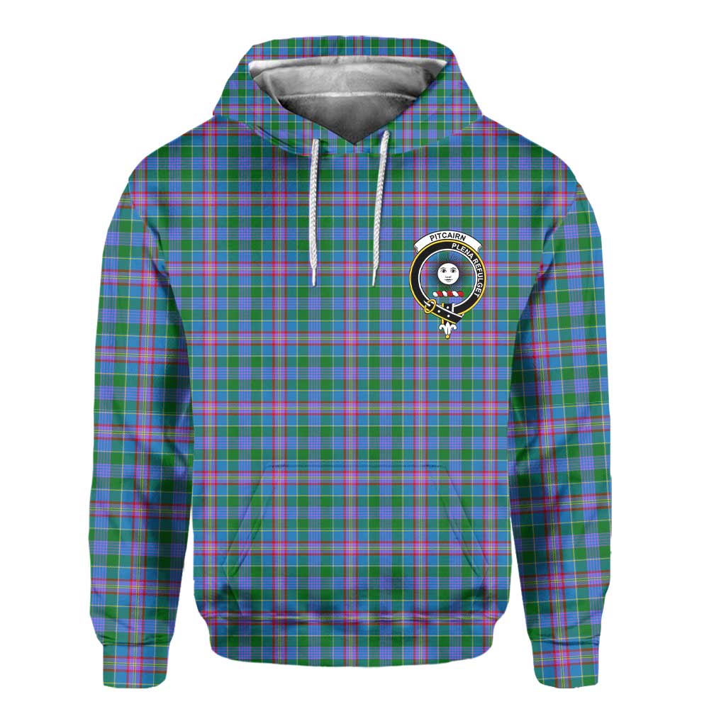 Clan Pitcairn Tartan Men Hoodie Crest And Plaid Basic Style