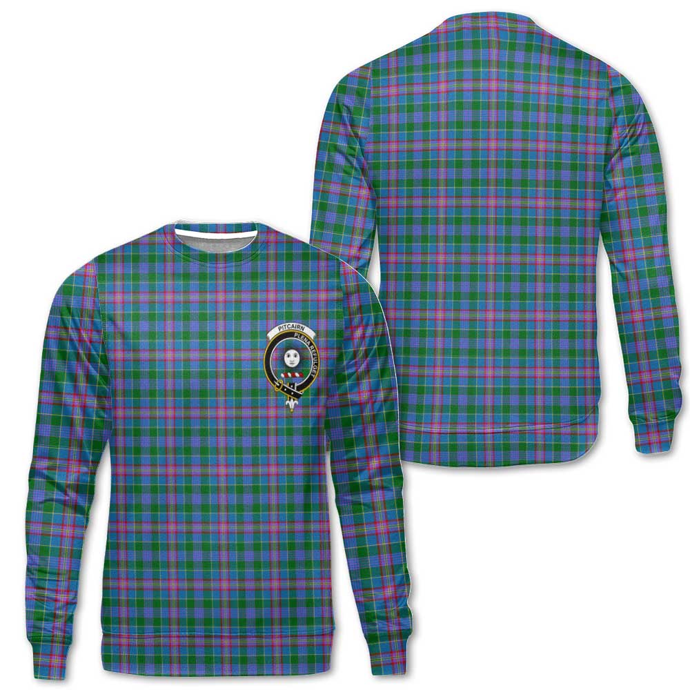 Clan Pitcairn Tartan Men Sweatshirt Crest And Plaid Basic Style