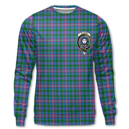 Clan Pitcairn Tartan Men Sweatshirt Crest And Plaid Basic Style