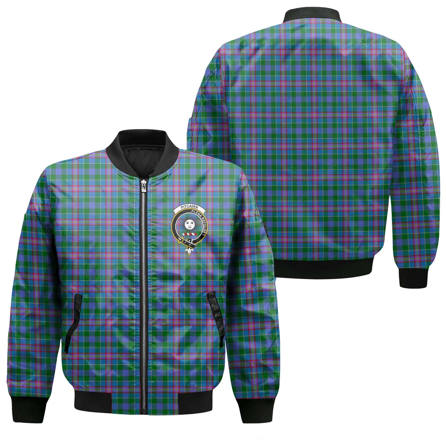 Clan Pitcairn Tartan Women Bomber Jacket Crest And Plaid Basic Style