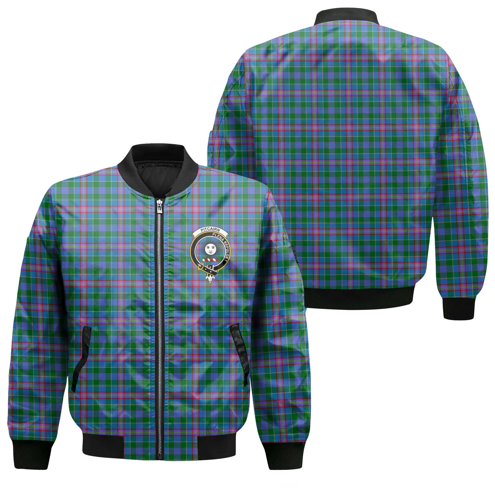 Clan Pitcairn Tartan Women Bomber Jacket Crest And Plaid Basic Style