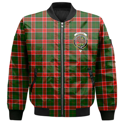 Clan Pollock Tartan Men Bomber Jacket Crest And Plaid Basic Style