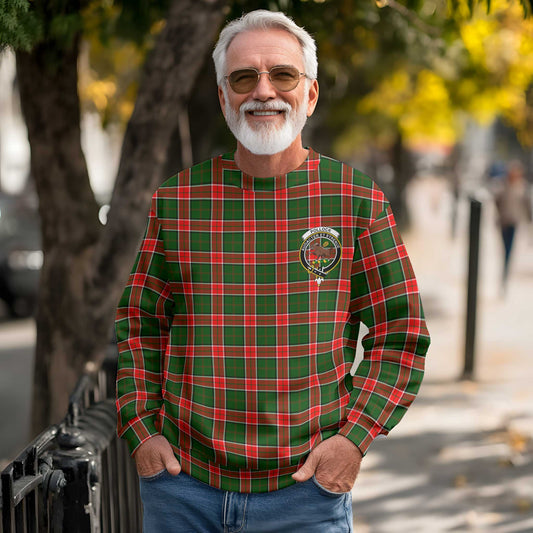 Clan Pollock Tartan Men Sweatshirt Crest And Plaid Basic Style