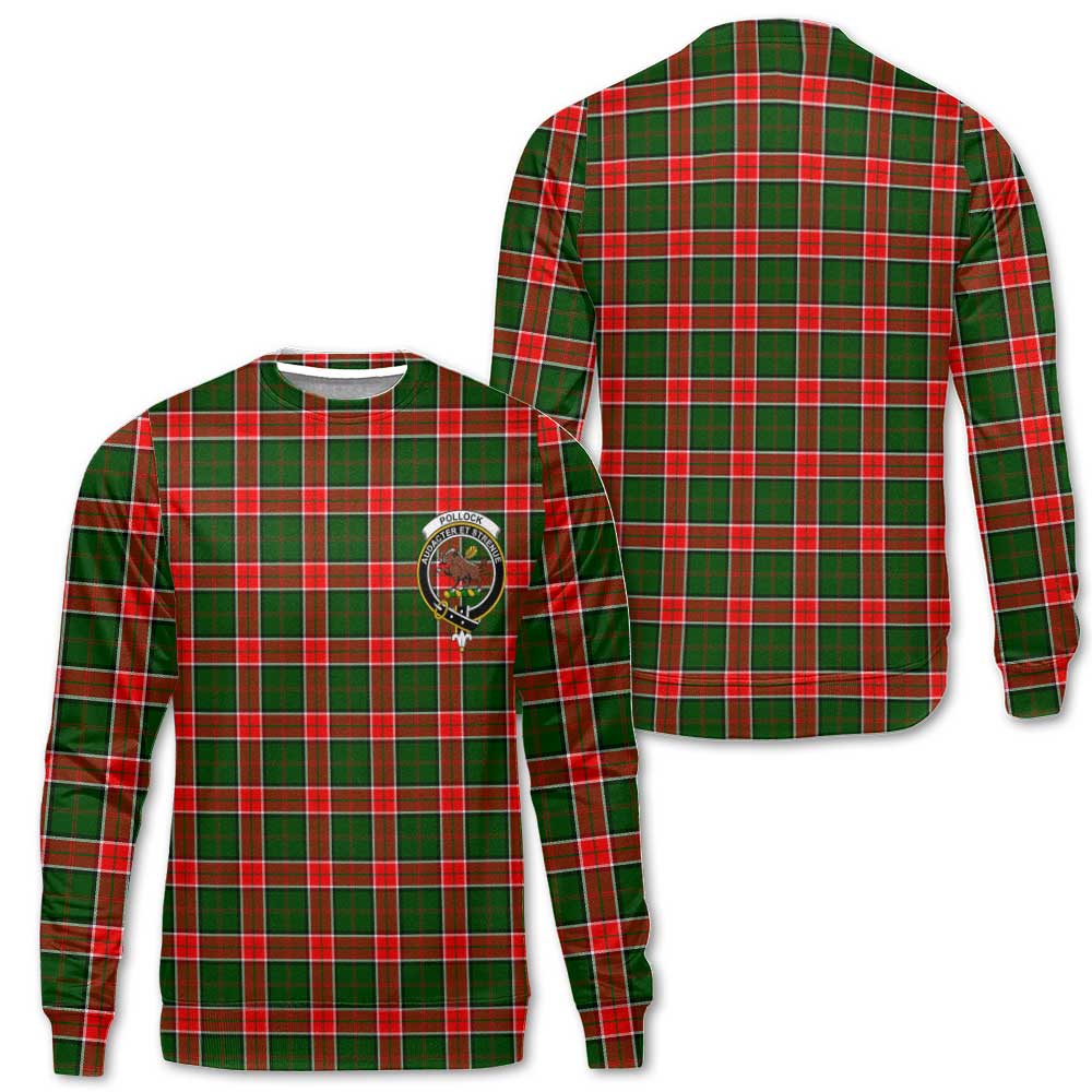 Clan Pollock Tartan Men Sweatshirt Crest And Plaid Basic Style