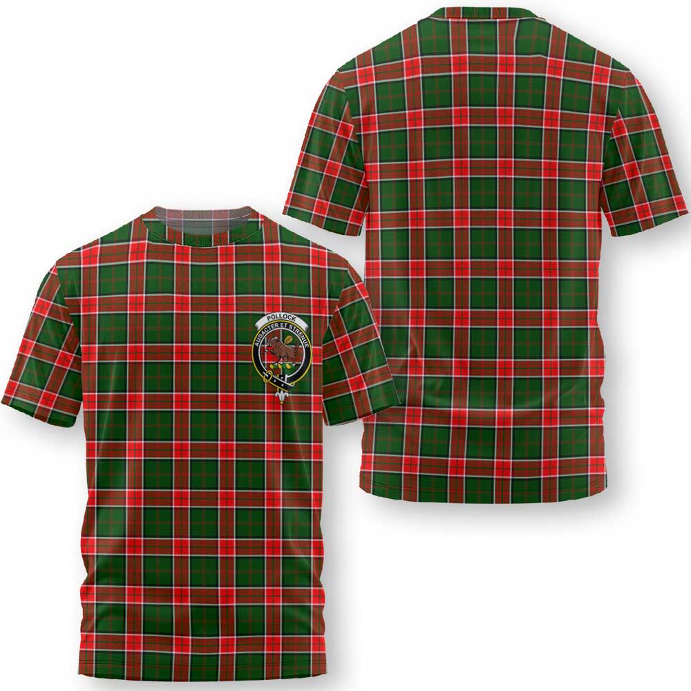 Clan Pollock Tartan Men T Shirt Crest And Plaid Basic Style