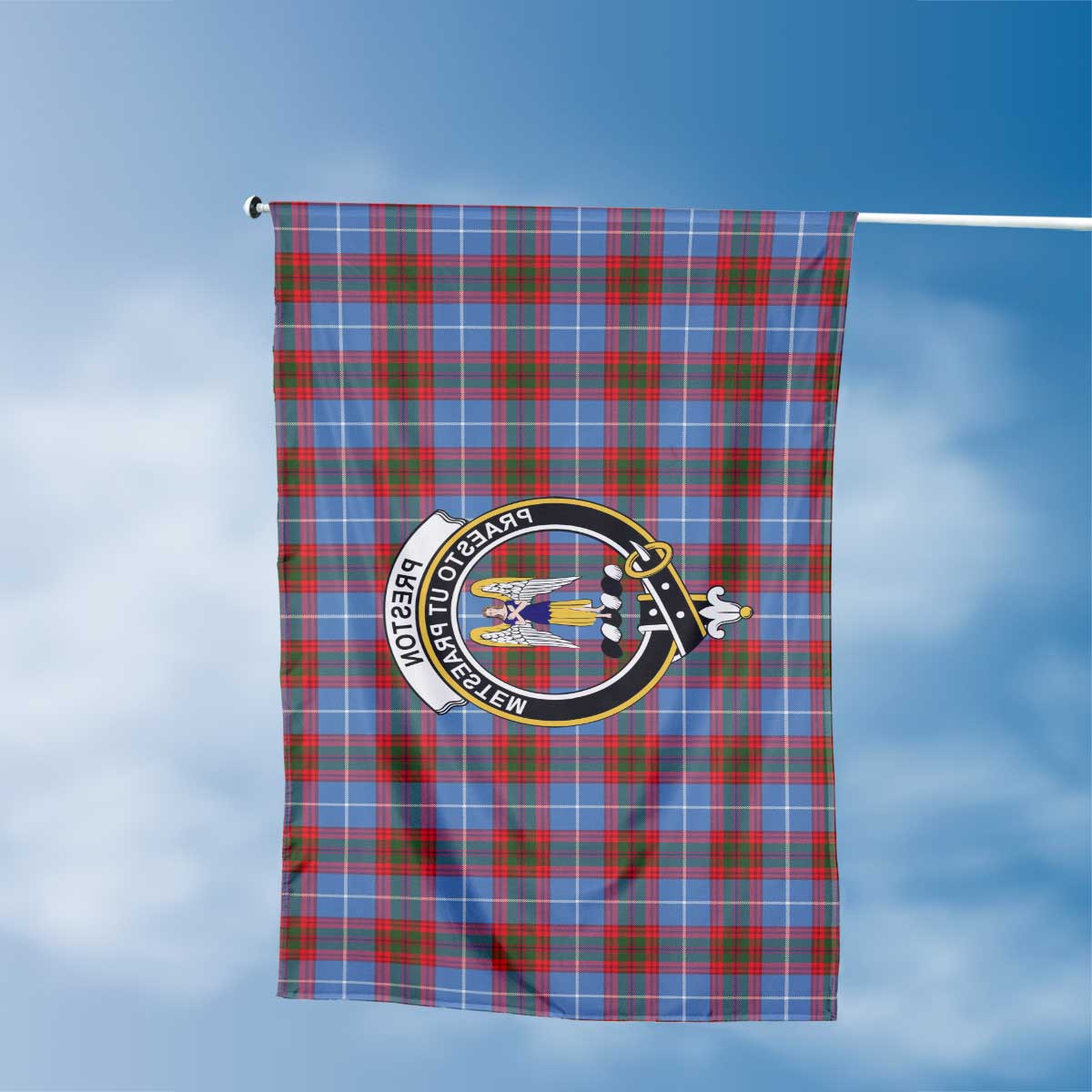 Clan Preston Tartan Flag 1 Crest And Plaid Basic Style Tartan House Flag Crest And Plaid Basic Style