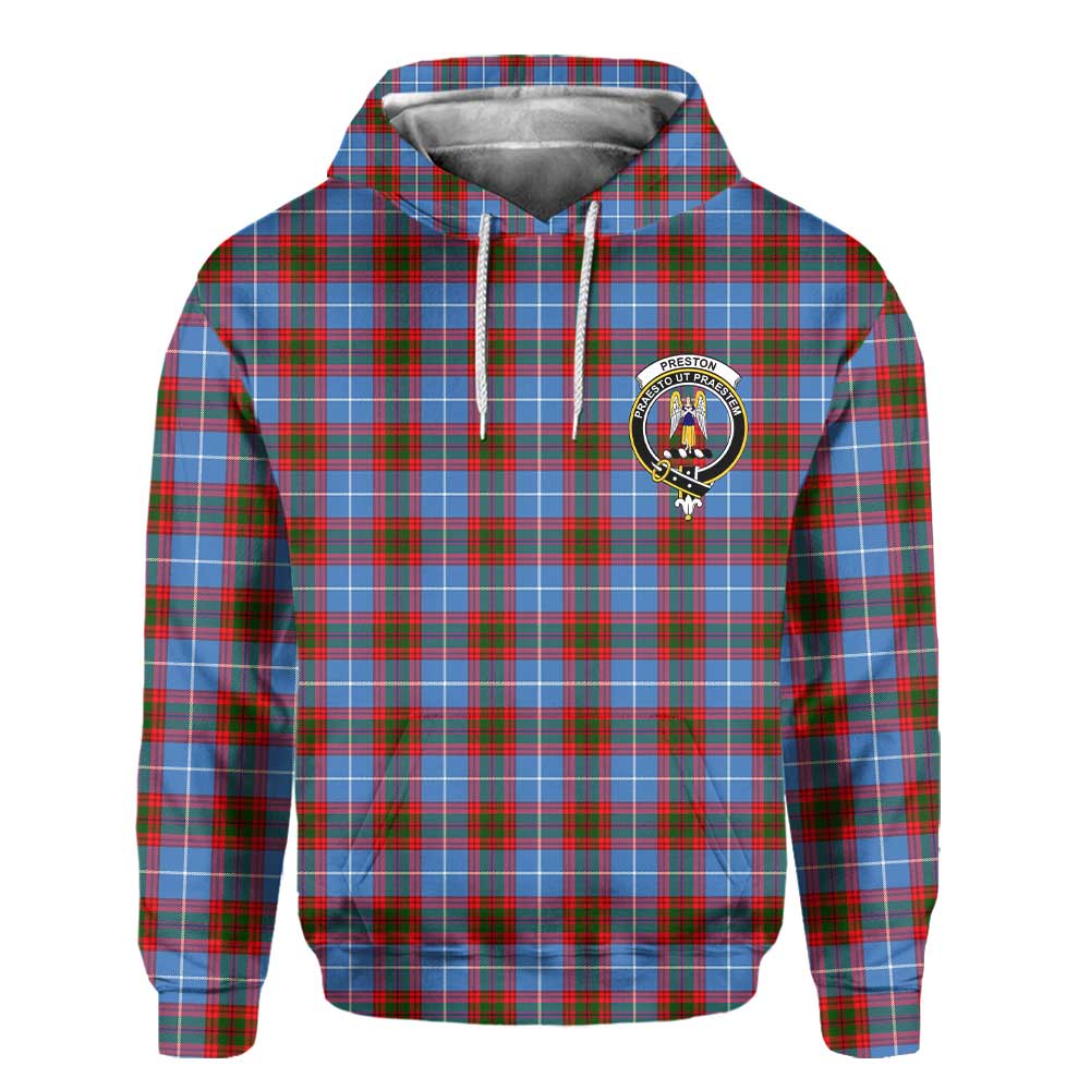 Clan Preston Tartan Women Hoodie Crest And Plaid Basic Style