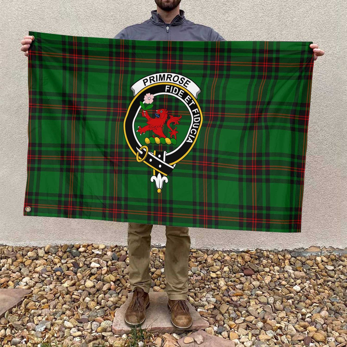 Clan Primrose Tartan Flag 1 Crest And Plaid Basic Style Tartan House Flag Crest And Plaid Basic Style