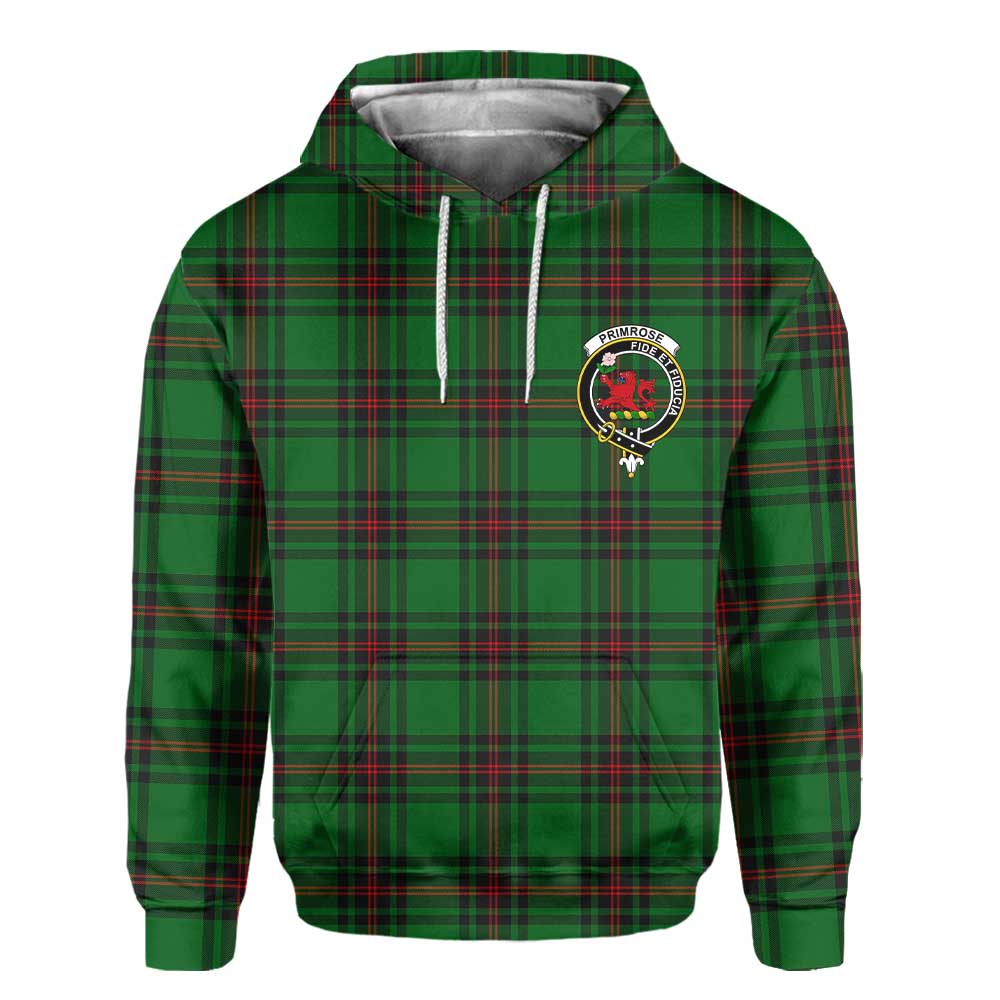 Clan Primrose Tartan Men Hoodie Crest And Plaid Basic Style