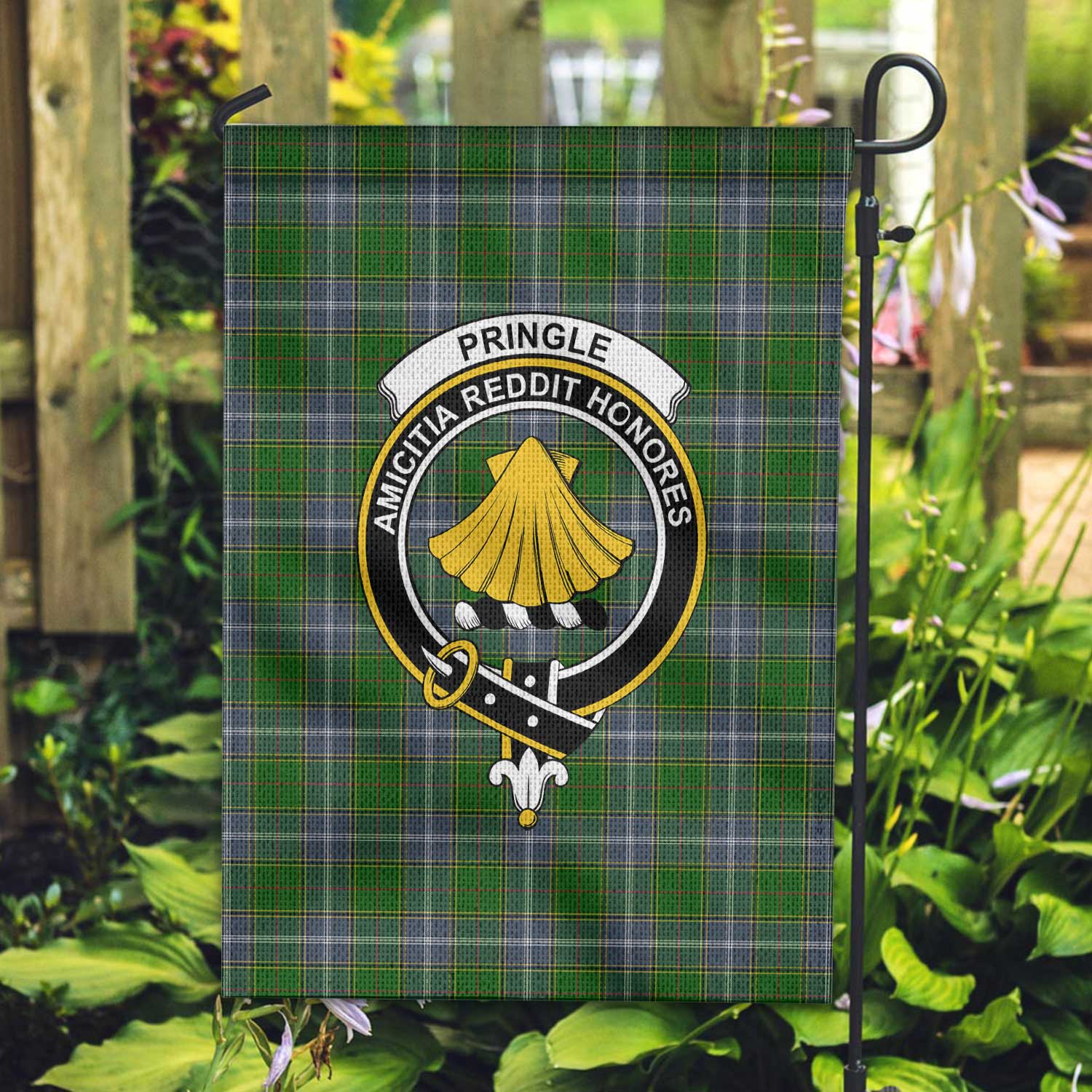 Clan Pringle Tartan Garden Flag Crest And Plaid Basic Style