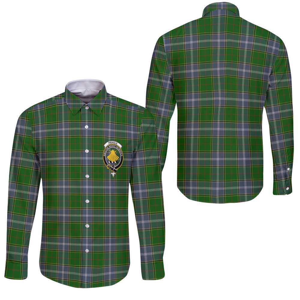 Clan Pringle Tartan Long Sleeve Button Shirt Crest And Plaid Basic Style