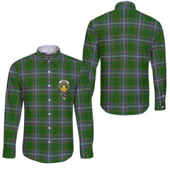 Clan Pringle Tartan Long Sleeve Button Shirt Crest And Plaid Basic Style