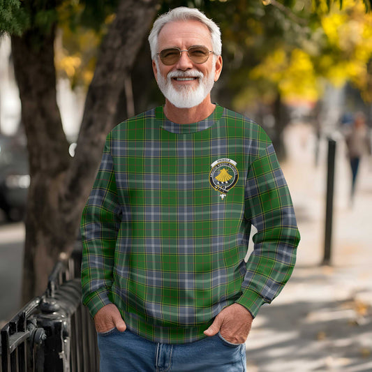 Clan Pringle Tartan Men Sweatshirt Crest And Plaid Basic Style