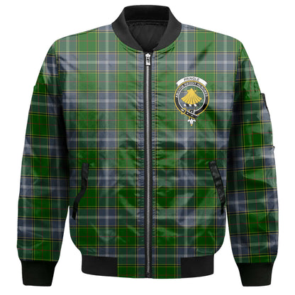 Clan Pringle Tartan Women Bomber Jacket Crest And Plaid Basic Style