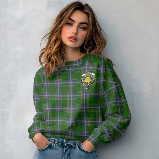 Clan Pringle Tartan Women Sweatshirt Crest And Plaid Basic Style