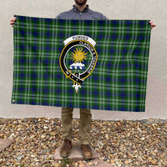 Clan Purves Tartan Flag Crest And Plaid Basic Style