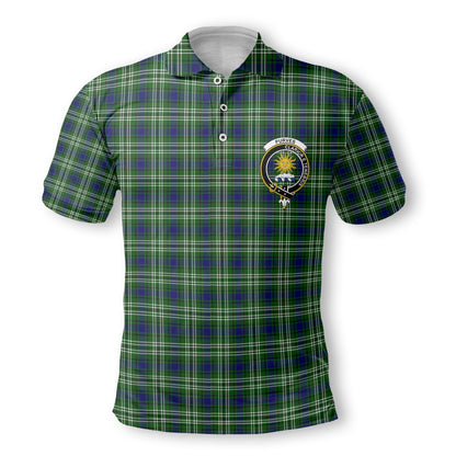 Clan Purves Tartan Golf Tartan Men Polo Shirt Crest And Plaid Basic Style