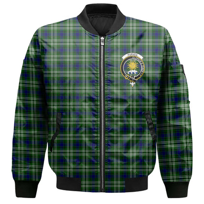 Clan Purves Tartan Men Bomber Jacket Crest And Plaid Basic Style