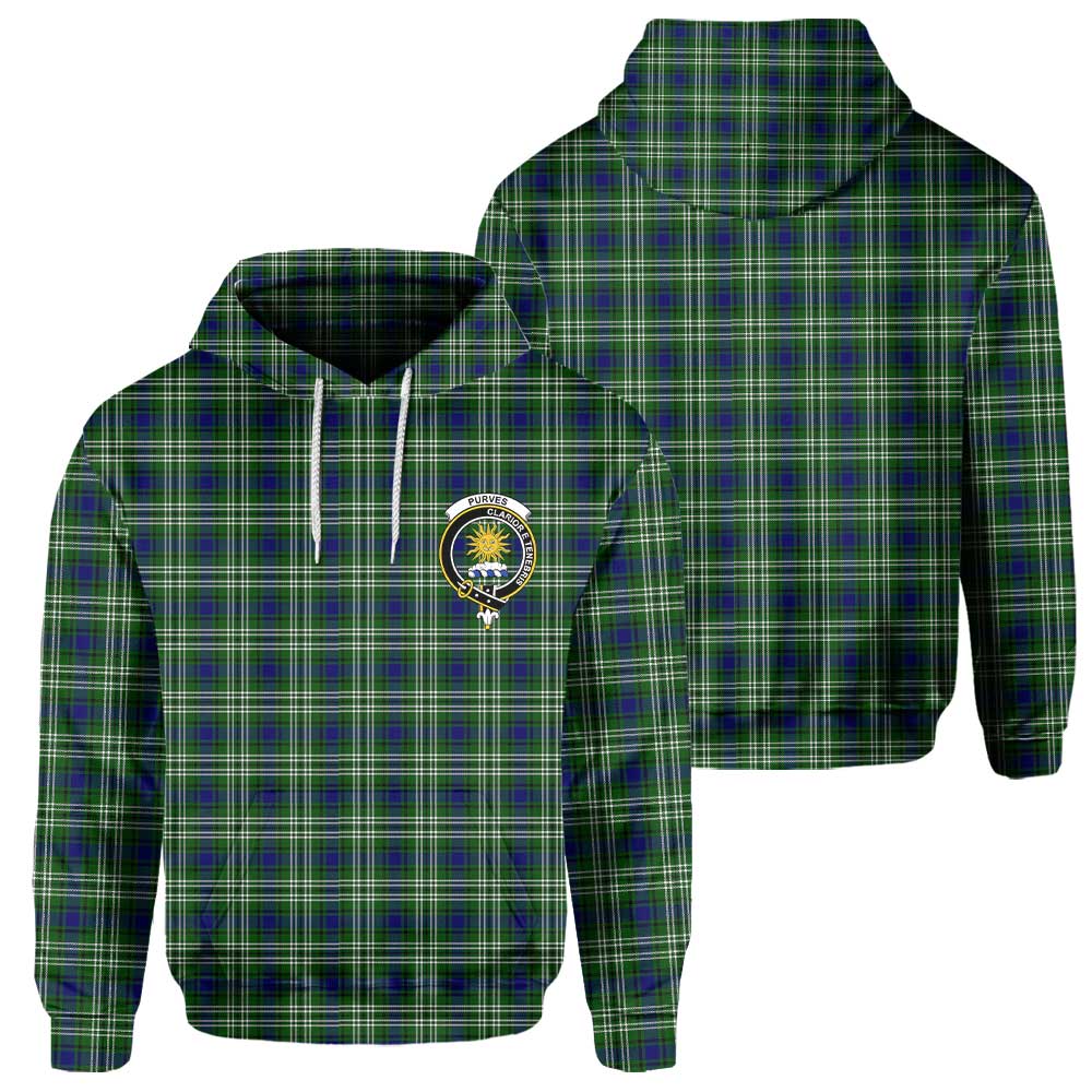 Clan Purves Tartan Women Hoodie Crest And Plaid Basic Style