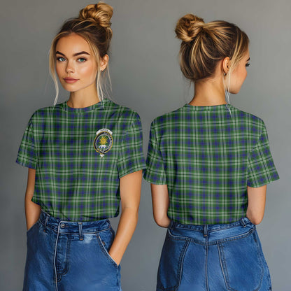 Clan Purves Tartan Women T Shirt Crest And Plaid Basic Style