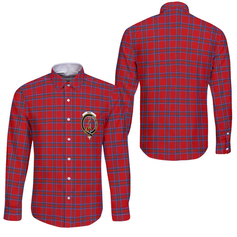 Clan Rait Tartan Long Sleeve Button Shirt Crest And Plaid Basic Style