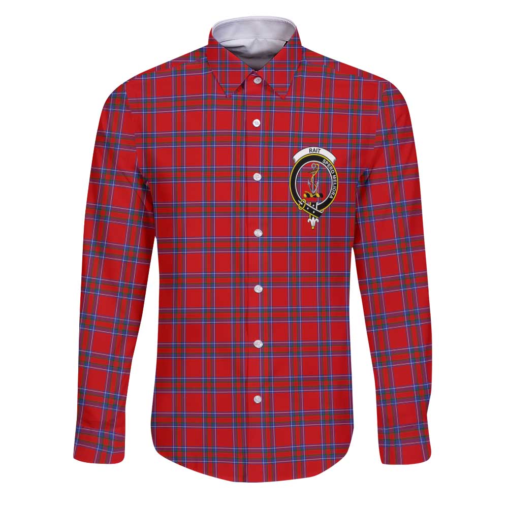 Clan Rait Tartan Long Sleeve Button Shirt Crest And Plaid Basic Style