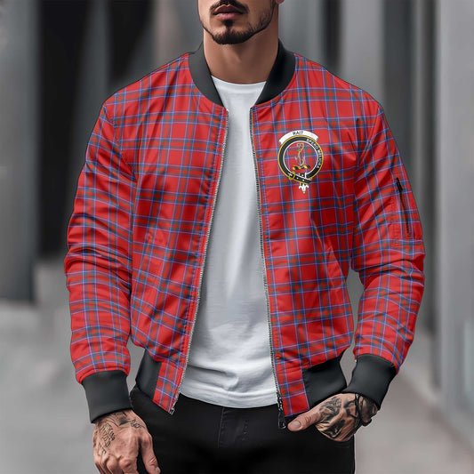 Clan Rait Tartan Men Bomber Jacket Crest And Plaid Basic Style