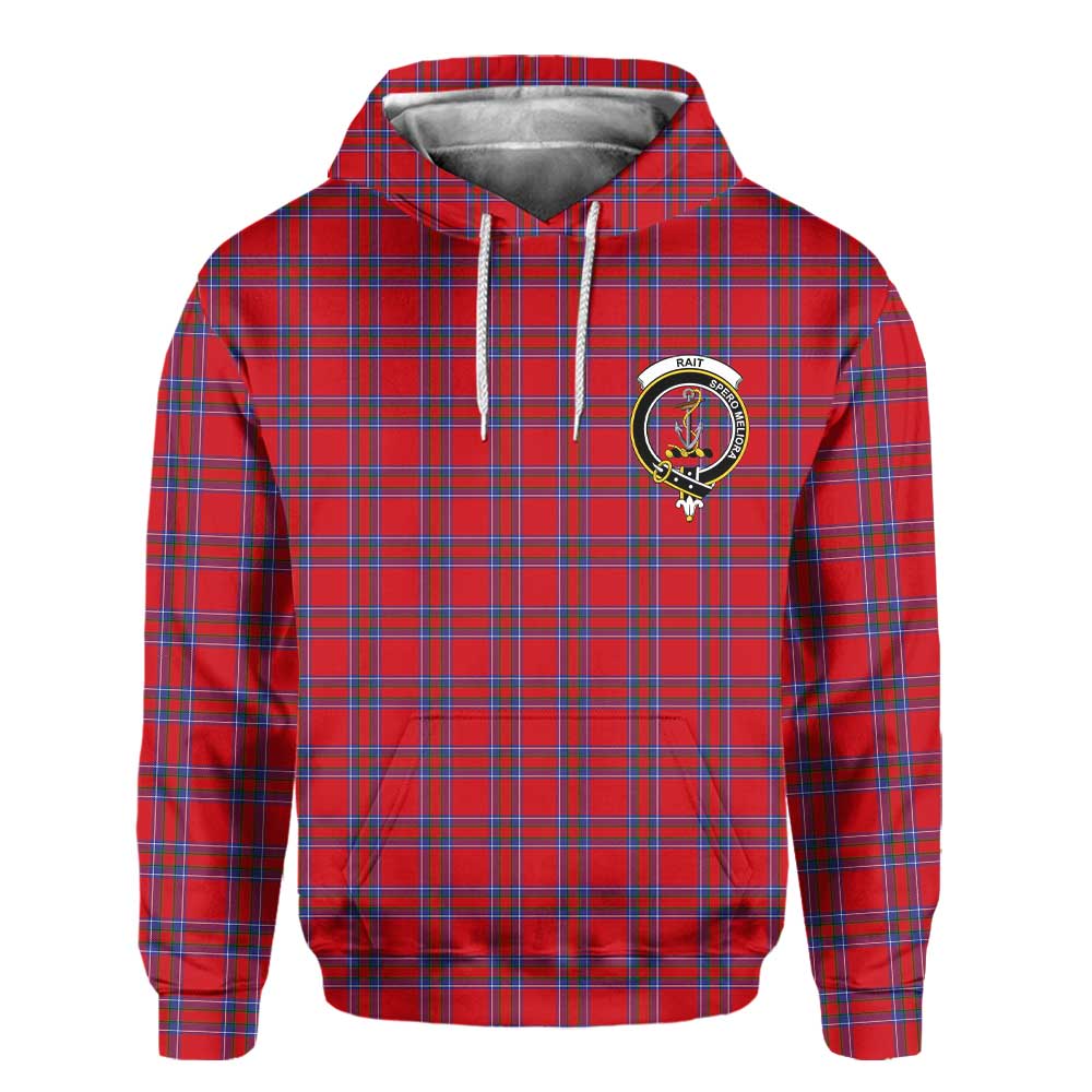 Clan Rait Tartan Men Hoodie Crest And Plaid Basic Style