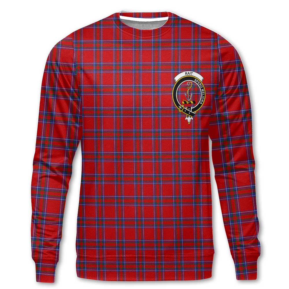 Clan Rait Tartan Men Sweatshirt Crest And Plaid Basic Style