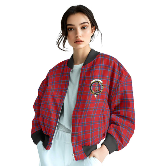 Clan Rait Tartan Women Bomber Jacket Crest And Plaid Basic Style