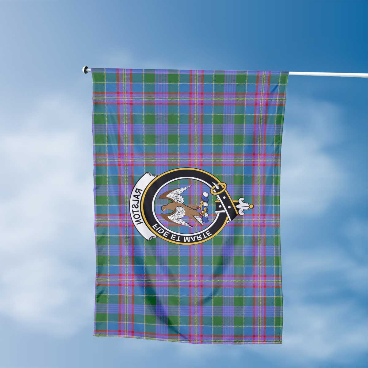 Clan Ralston Tartan Flag Crest And Plaid Basic Style