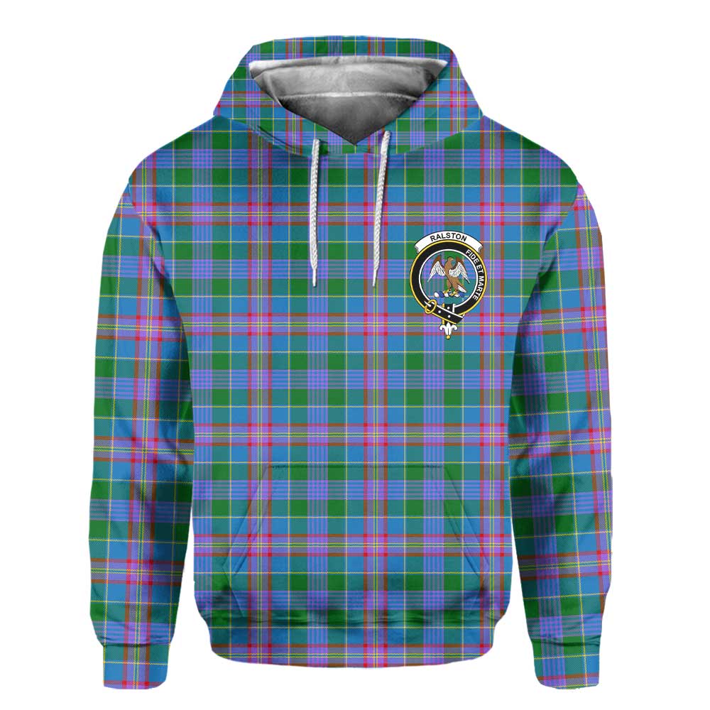 Clan Ralston Tartan Men Hoodie Crest And Plaid Basic Style